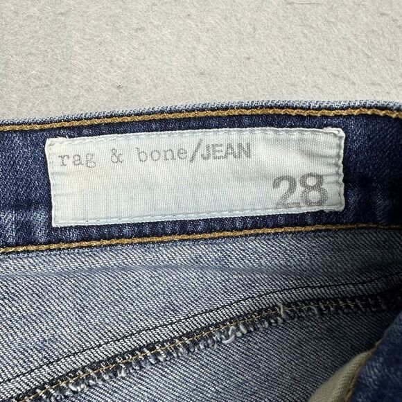 Rag & Bone Blue Matces Women's Jeans Size 28 Cropped Medium Wash Distressed - Picture 12 of 13